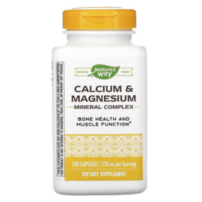 Nature's Way Calcium & Magnesium Mineral Complex 750 mg 250 Capsules 033674413111