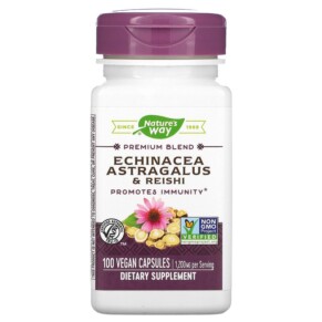 Nature's Way Echinacea Astragalus & Reishi 400 mg 100 Vegan Capsules 033674004135