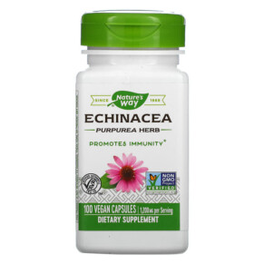 Nature's Way Echinacea Purpurea Herb 400 mg 100 Vegan Capsules 033674124000