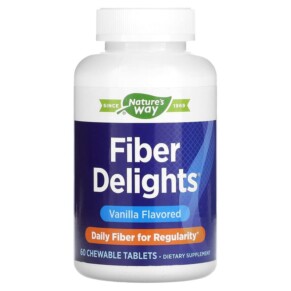 Nature's Way Fiber Delights Vanilla 60 Chewable Tablets 763948075263