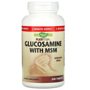 Nature's Way Flexmax Glucosamine with MSM Sodium Free 240 Tablets 033674145616