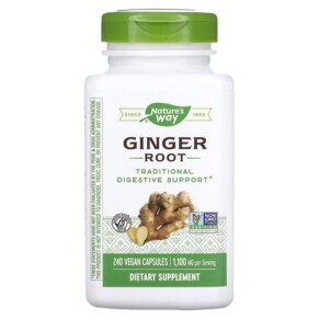 Nature's Way Ginger Root 550 mg 240 Vegan Capsules 033674119266