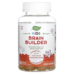 Nature's Way Kids Brain Builder Ages 4+ Lemonade 60 Gummies 033674138823