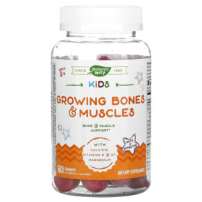 Nature's Way Kids Growing Bones & Muscles Ages 2 + Wildberry 60 Gummies 033674133712