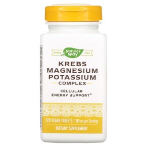Nature's Way Krebs Magnesium Potassium Complex 172 mg 120 Vegan Tablets 763948077663