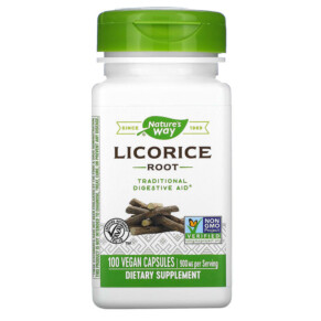 Nature's Way Licorice Root 450 mg 100 Vegan Capsules 033674146002