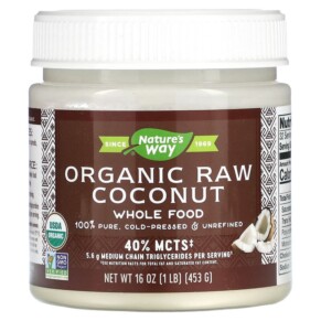Nature's Way Organic Raw Coconut Whole Food 16 oz (453 g) 033674100110