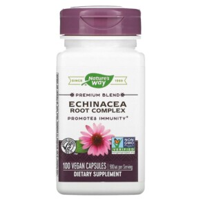 Nature's Way Premium Blend Echinacea Root Complex 450 mg 100 Vegan Capsules 033674173503