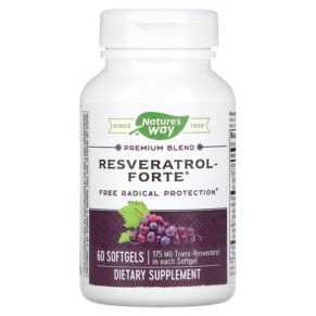 Nature's Way Premium Blend Resveratrol Forte 175 mg 60 Softgels 763948058365