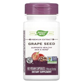 Nature's Way Premium Extract Grape Seed 100 mg 60 Vegan Capsules 033674153529