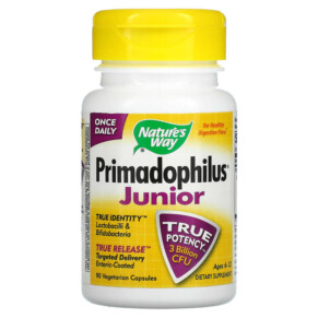 Nature's Way Primadophilus Junior Ages 6-12 3 Billion CFU 90 Vegetarian Capsules 033674068700