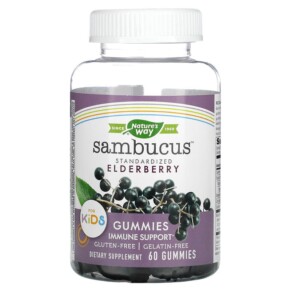 Nature's Way Sambucus for Kids Standardized Elderberry Gummies 60 Gummies 033674122853