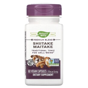Nature's Way Shiitake Maitake 250 mg 60 Vegetarian Capsules 033674645000