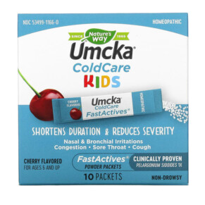 Nature's Way Umcka ColdCare Kids FastActives For Ages 6 and Up Cherry 10 Powder Packets 033674601662