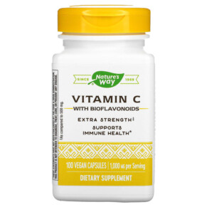 Nature's Way Vitamin C With Bioflavonoids Extra Strength 1.000 mg 100 Vegan Capsules 033674154649