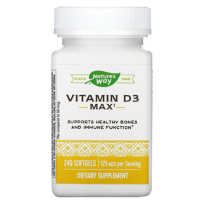 Nature's Way Vitamin D3 125 mcg 240 Softgels 033674158364