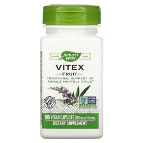 Nature's Way Vitex Fruit 400 mg 100 Vegan Capsules 033674117507