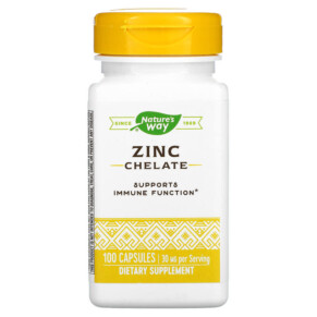 Nature's Way Zinc Chelate 30 mg 100 Capsules 033674410912