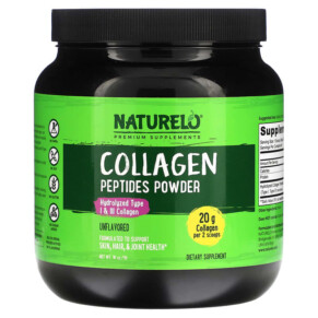 NATURELO Collagen Peptides Powder Unflavored 1 lb (16 oz) 628110628756