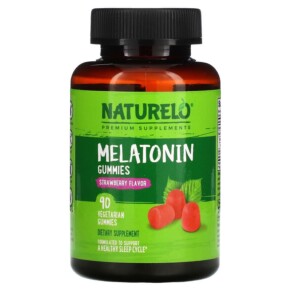 NATURELO Melatonin Gummies Strawberry 90 Vegetarian Gummies 628110628626