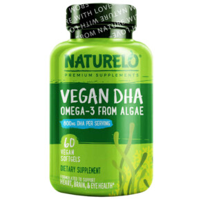 NATURELO Vegan DHA Omega-3 from Algae 400 mg 60 Vegan Softgels 628110628459