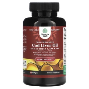 Natures Craft Wild Icelandic Cod Liver Oil 100 Softgels 850034386126