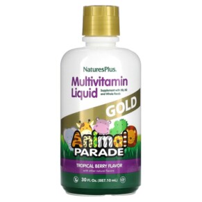 NaturesPlus Animal Parade Gold Multivitamin Liquid Tropical Berry 30 fl oz (887.1 ml) 097467299016