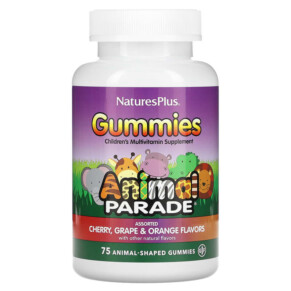 NaturesPlus Animal Parade Gummies Children's Multivitamin Assorted Flavors 75 Animal-Shaped Gummies 097467299610