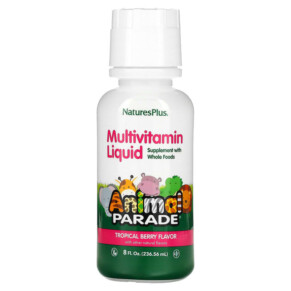 NaturesPlus Animal Parade Multivitamin Liquid Tropical Berry 8 fl oz (236.56 ml) 097467299542