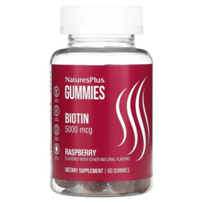 NaturesPlus Biotin Gummies Raspberry 5.000 mcg 60 Gummies 097467017948