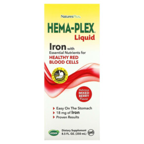 NaturesPlus Hema-Plex Liquid Mixed Berry 8.5 fl oz (250 ml) 097467376878