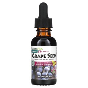 NaturesPlus Herbal Actives Grape Seed Alcohol Free 25 mg 1 fl oz (30 ml) 097467078321