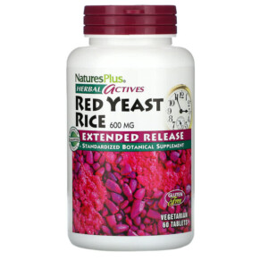NaturesPlus Herbal Actives Red Yeast Rice 600 mg 60 Vegetarian Tablets 097467073616