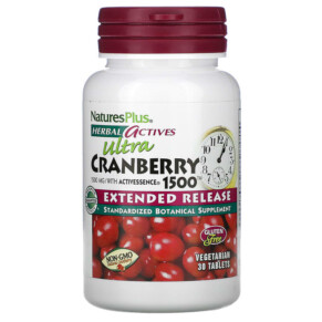 NaturesPlus Herbal Actives Ultra Cranberry 1500 1.500 mcg 30 Tablets 097467073166