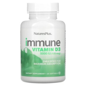 NaturesPlus Immune Vitamin D3 125 mcg (5.000 IU) 60 Softgels 097467410046