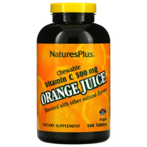 NaturesPlus Orange Juice Chewable Vitamin C 500 mg 180 Tablets 097467024670