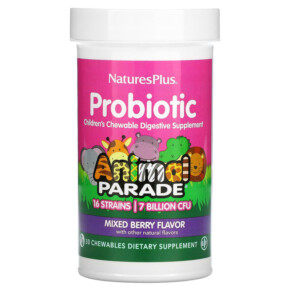 NaturesPlus Probiotic Children's Chewable Digestive Supplement Mixed Berry 30 Chewables 097467299443