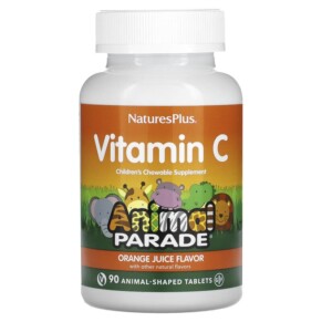 NaturesPlus Source of Life Animal Parade Vitamin C  Orange Juice 90 Animal-Shaped Tablets 097467299986