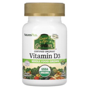 NaturesPlus Source of Life Garden Organic Vitamin D3 60 Vegan Capsules 097467307353