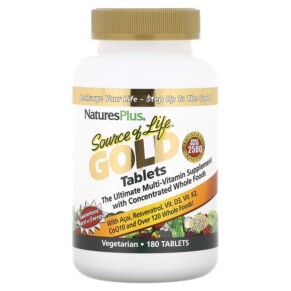 NaturesPlus Source Of Life Gold Tablets Ultimate Multi-Vitamin Supplement 180 Tablets 097467307124