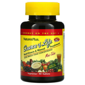 NaturesPlus Source Of Life Multi-Vitamin & Mineral Supplement with Whole Food Concentrates 90 Mini-Tablets 097467305823