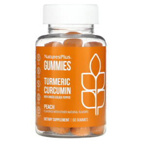 NaturesPlus Turmeric Curcumin With Ginger & Black Pepper Peach 60 Gummies 097467046948