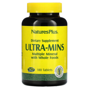 NaturesPlus Ultra-Mins Multiple Mineral with Whole Foods 180 Tablets 097467033016