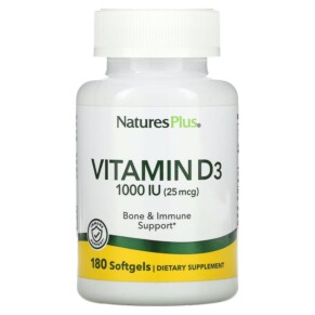 NaturesPlus Vitamin D3 25 mcg (1.000 IU) 180 Softgels 097467010420