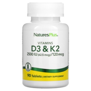 NaturesPlus Vitamins D3 & K2 90 Tablets 097467104365
