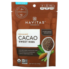 Navitas Organics Organic Cacao Sweet Nibs 4 oz (113 g) 858847000321