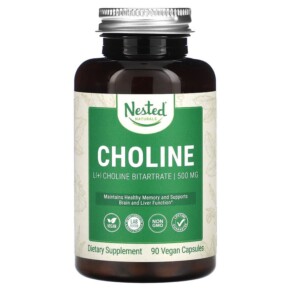 Nested Naturals Choline (L (+) Choline Bitartrate) 250 mg 90 Vegan Capsules 852446007125