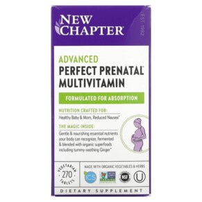 New Chapter Advanced Perfect Prenatal Multivitamin 270 Vegetarian Tablets 727783003188