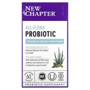 New Chapter All-Flora Probiotic 10 Billion CFU 60 Vegan Capsules 727783901835