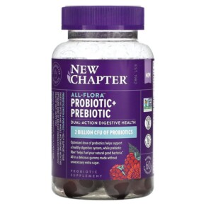 New Chapter All-Flora Probiotic + Prebiotic Raspberry 1 Billion CFU 60 Gummies 727783903792